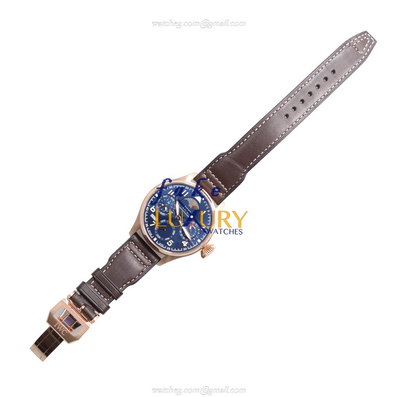 IWC IW502802 Replica Watch Automatic 18kt Rose Gold Dark Blue Dial Brown Cowhide Strap - Image 4