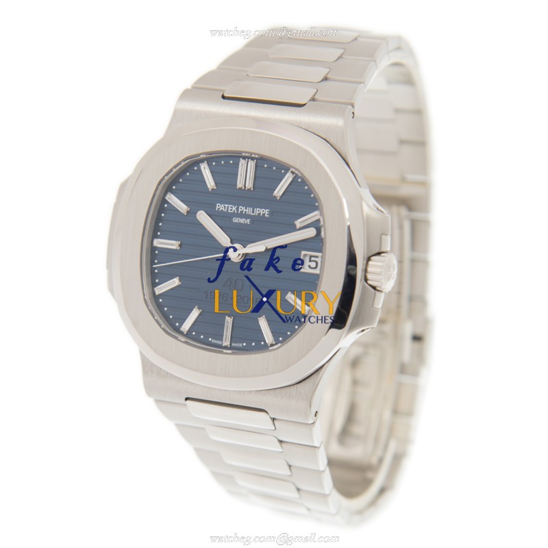 Patek Philippe 5711/1P-001 Nautilus Replica Watch, Automatic, Blue Dial, Platinum Case, 40mm - Image 2