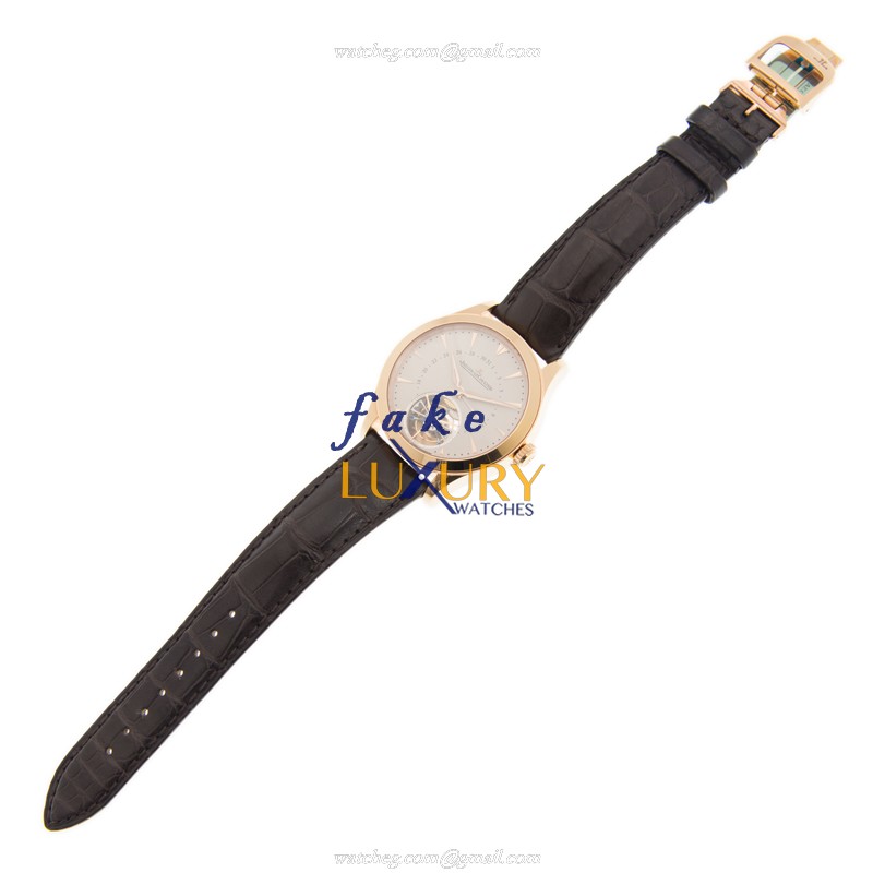 Jaeger-Lecoultre Q1652410 Master Ultra Thin Automatic 18kt Rose Gold Replica Watch Beige Dial Black - Image 2