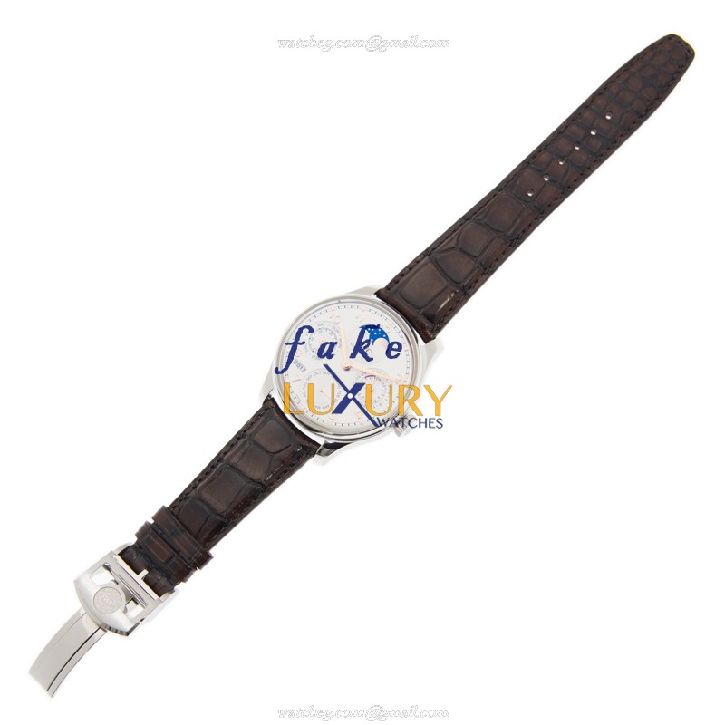 IWC IW503307 Portuguese Automatic Stainless Steel White Dial Brown Alligator Replica Watch - Image 2