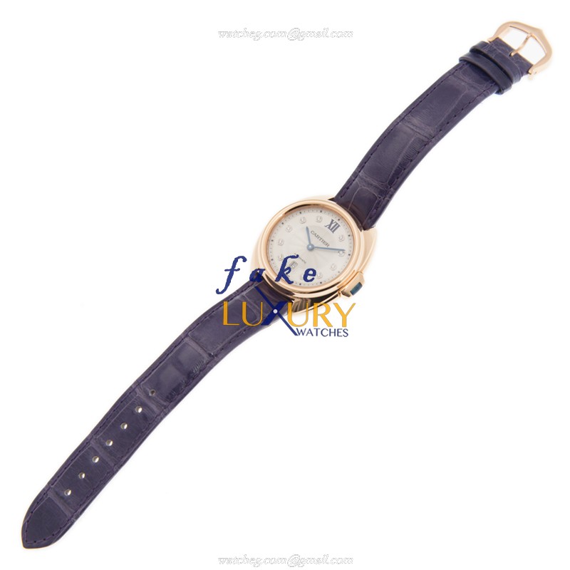 Cartier WJCL0031 Cle De Cartier Automatic 18kt Rose Gold Replica Watch, Auto Movement, White Dial - Image 2