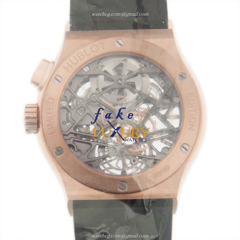 Hublot 506.OX.0180.LR Manual Wind 18kt Rose Gold Ceramic Bezel Replica Watch - Image 3