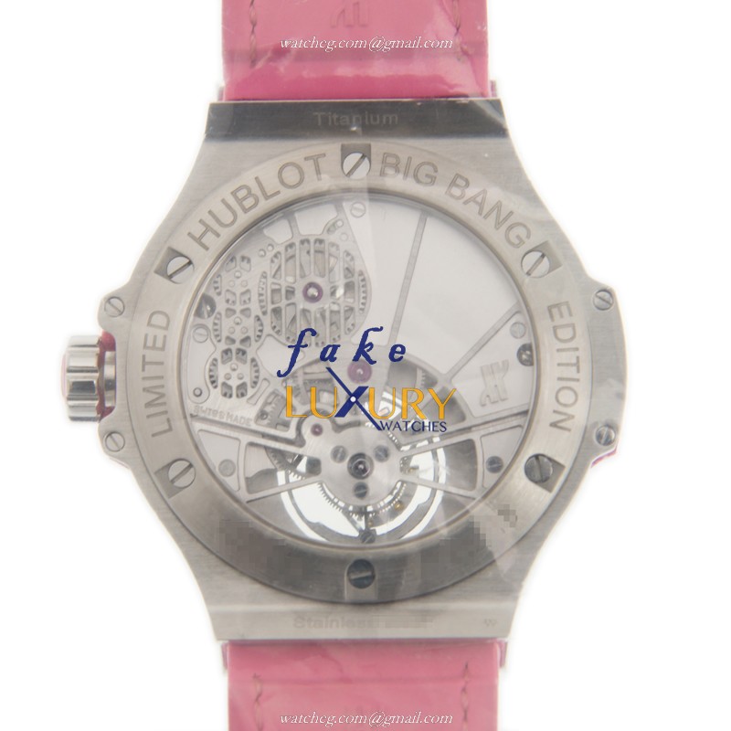 Hublot 345.SP.2010.LR.0933 Manual Wind Titanium & Diamond White Dial Alligator Strap Replica Watch - Image 3