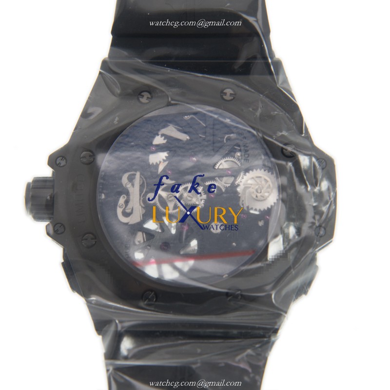 Hublot 706.CI.1110.RX Manual Wind Ceramics Replica Watch, Swiss Movement, Black Dial & Rubber Strap - Image 3