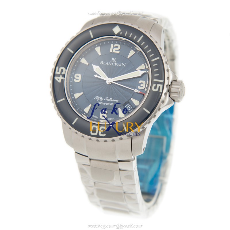 Blancpain Fifty Fathoms 5015D-1140-71B Automatic Blue Dial Steel Watch Replica - Image 3