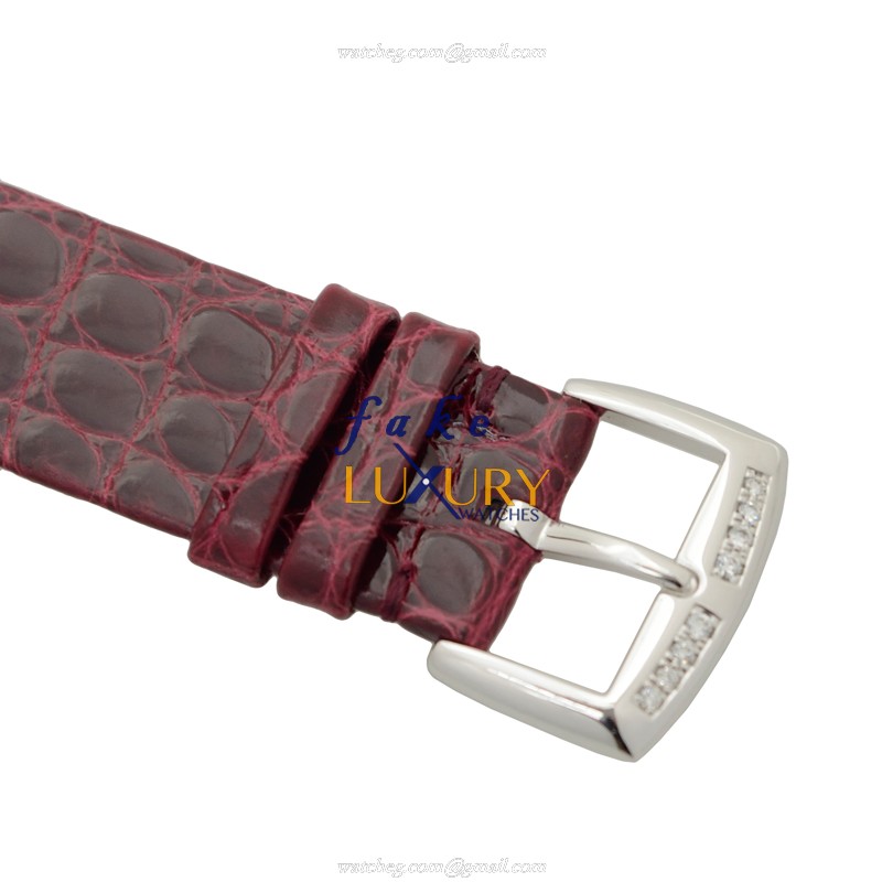Franck Muller 5002 M QZ C D 1R AC Replica Watch, Quartz, Silver Dial, Red Alligator Strap, 34.5mm - Image 4