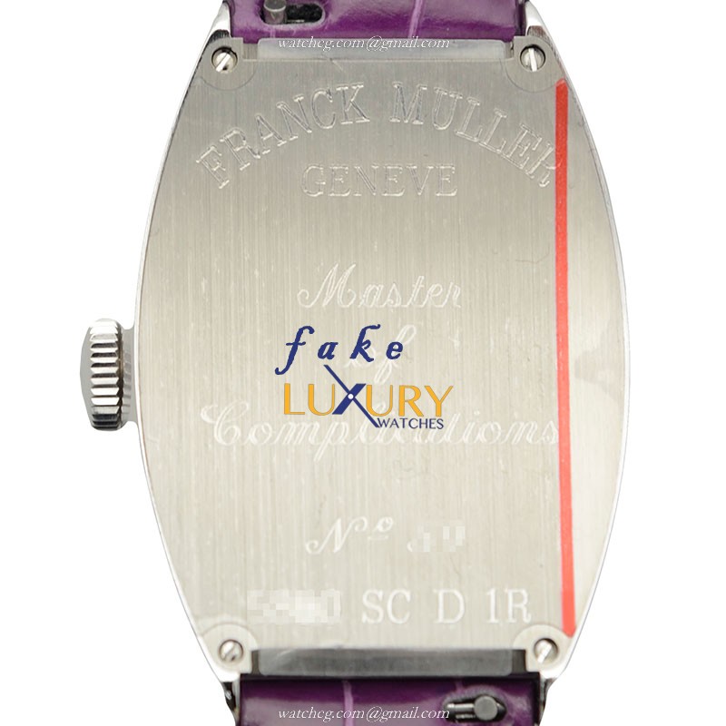 Franck Muller 5850 SC D 1R AC Replica Watch Automatic Silver Dial Stainless Steel Diamonds Purple - Image 3