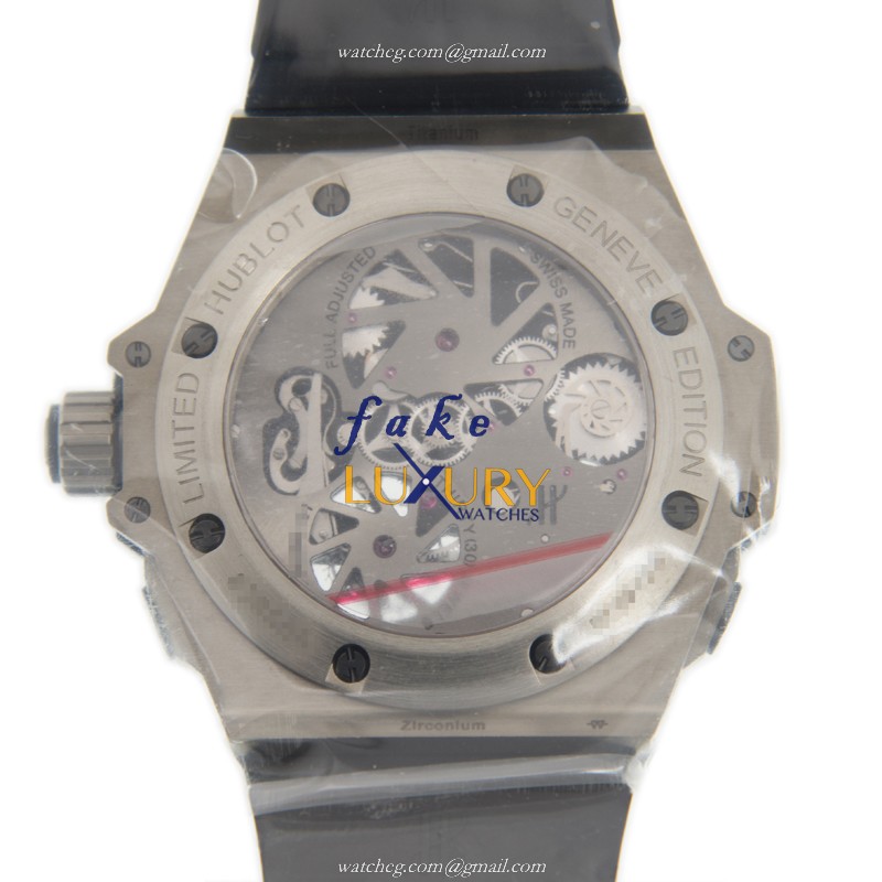Hublot 706.ZX.1170.RX King Power Unico Replica Watch, Manual Wind, Silver Dial, Zalium Case - Image 3