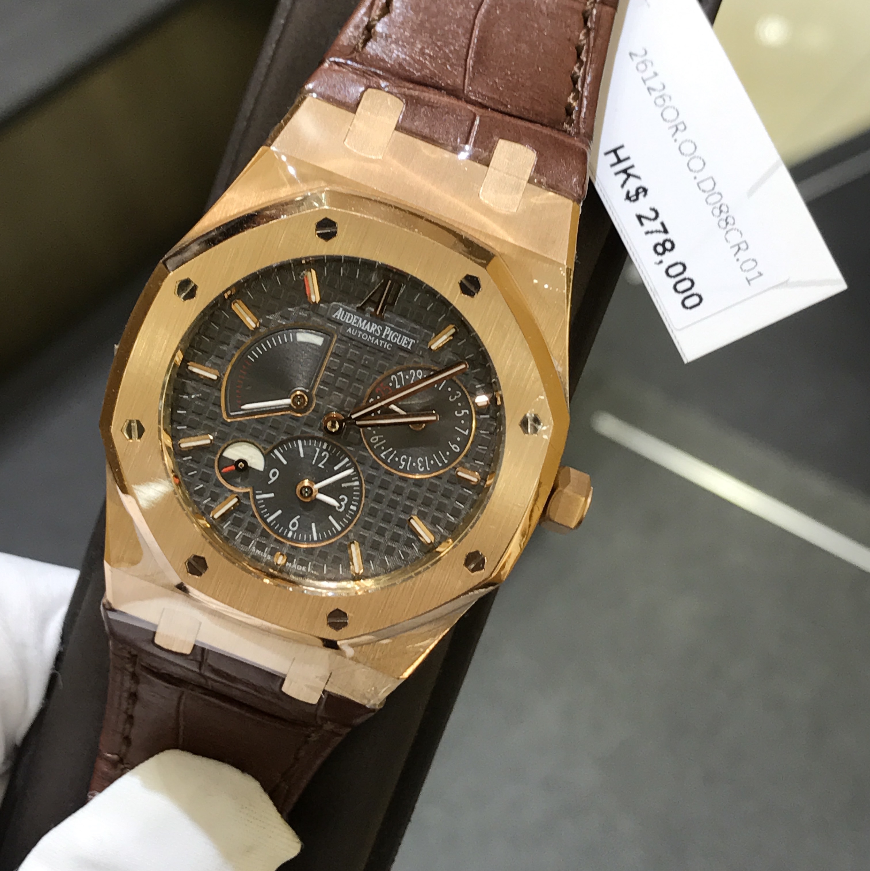 Audemars Piguet 26126OR.OO.D088CR.01 Royal Oak Replica Watch, Automatic, Gray Dial, 18kt Rose Gold - Image 5