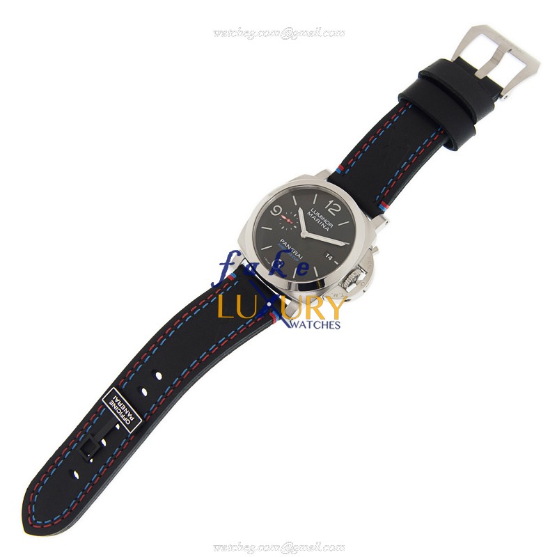 Panerai PAM00727 Luminor Replica Watch 44mm Automatic Stainless Steel Black Dial Leather Strap - Image 2