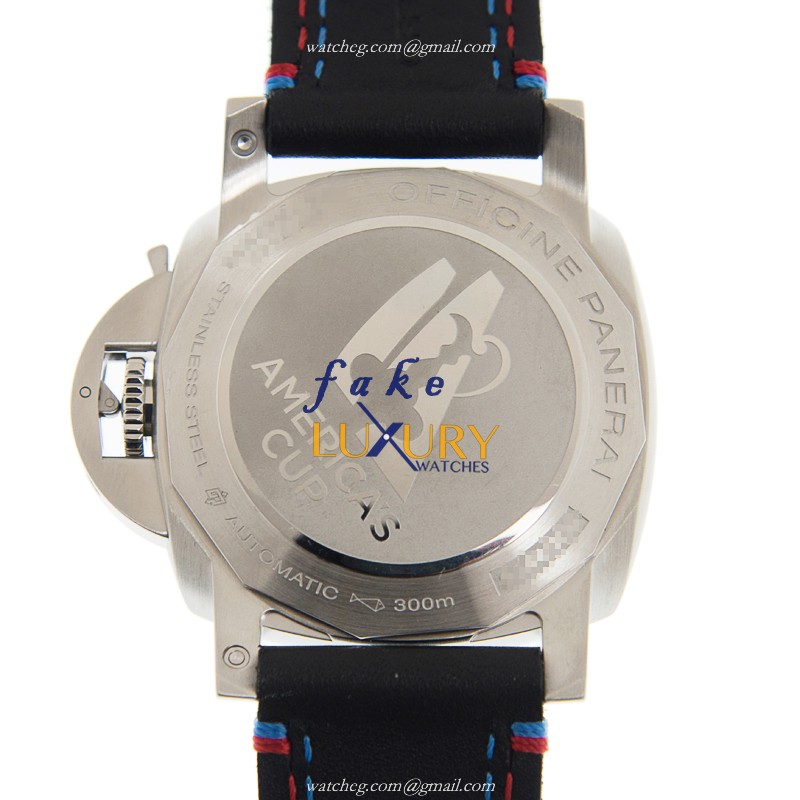Panerai PAM00727 Luminor Replica Watch 44mm Automatic Stainless Steel Black Dial Leather Strap - Image 3