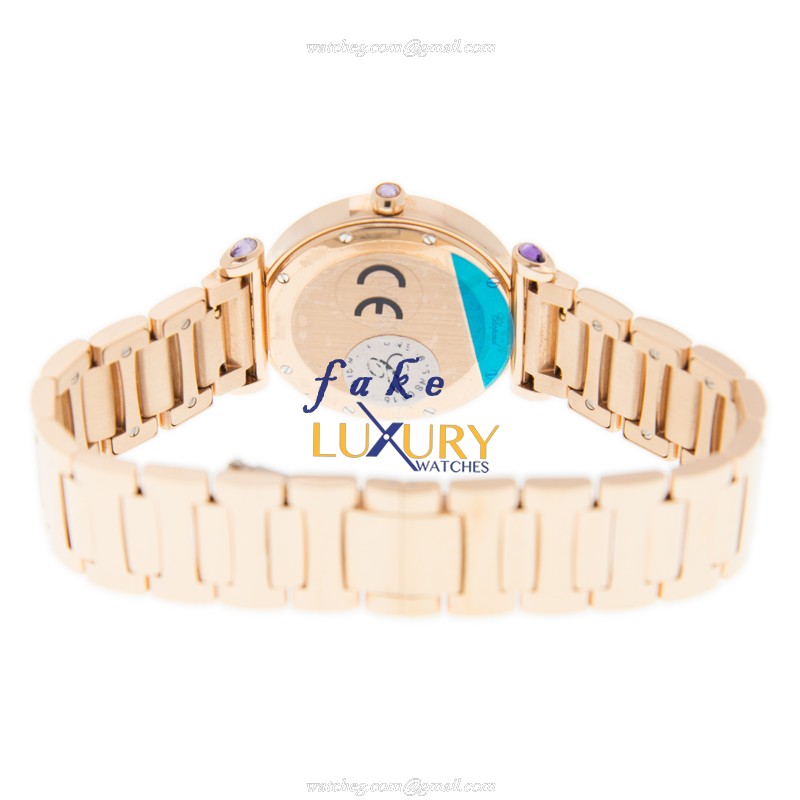 Chopard 384238-5006 IMPERIALE Quartz 18kt Rose Gold Replica Watch Brown Dial Pink Strap - Image 4