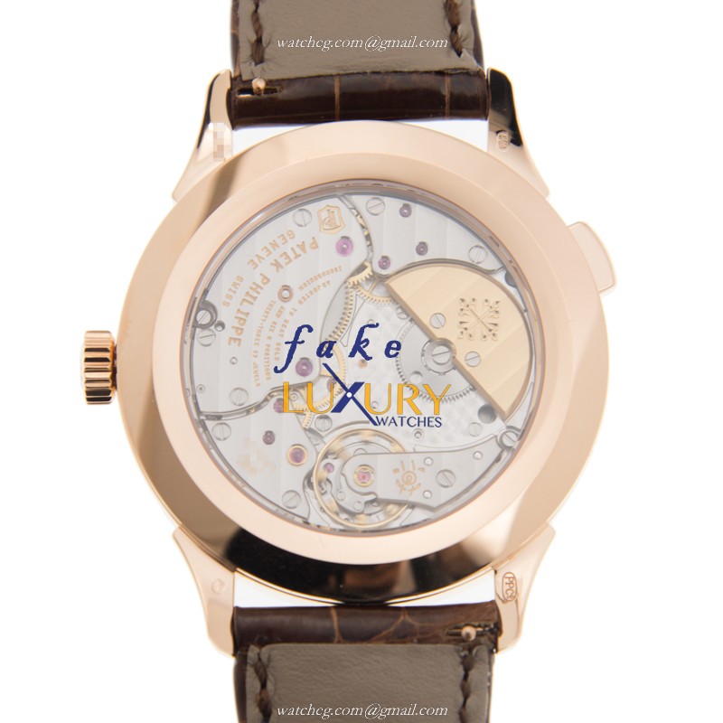 Patek Philippe 5230R-001 - Replica Watch - Automatic - 18kt Rose Gold - Gray Dial - Black Alligator - Image 3