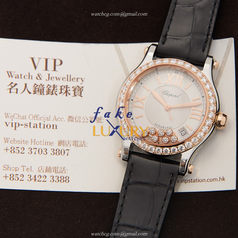 Chopard 278559-6003 Replica Watch, Silver Dial, 18kt Rose Gold & Diamond Case, Automatic - Image 5