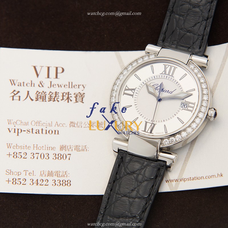 Chopard 388532-3003 IMPERIALE Quartz Replica Watch, Stainless Steel & Diamond Bezel, White Dial - Image 5