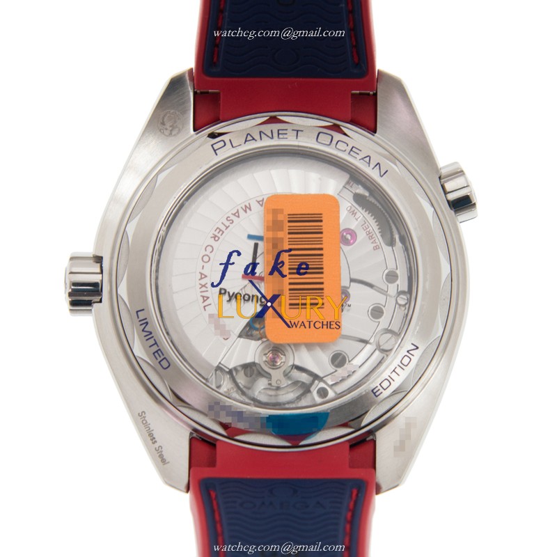 Omega 522.32.44.21.03.001 Automatic Stainless Steel Replica Watch - Blue Dial - Rubber Strap - Image 3