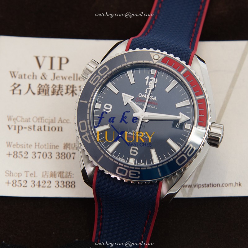 Omega 522.32.44.21.03.001 Automatic Stainless Steel Replica Watch - Blue Dial - Rubber Strap - Image 5