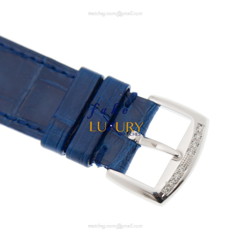 Franck Muller 952 QZ REL MOP D 1R AC Replica Watch White Mother of Pearl Dial Blue Alligator Strap - Image 4