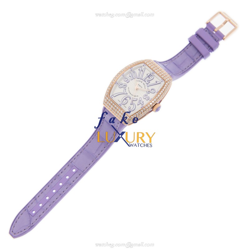 Franck Muller V 32 SC AT FO D 5N.VL Rose Gold Diamond Bezel Swiss Auto 32mm Watch Replica - Image 2