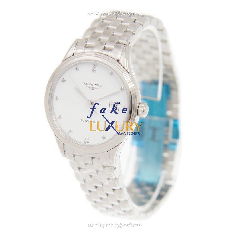 Longines FLAGSHIP L4.374.4.27.6 Replica Watch With Automatic Movement, White Dial, Steel Bracelet - Image 3