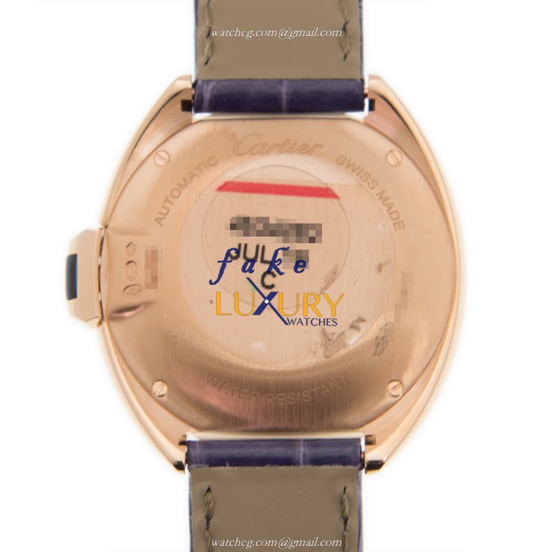 Cartier WJCL0038 AUTO 18kt Rose Gold Replica Watch | 31mm | Ceramic | Sapphire Crystal | Alligator - Image 3