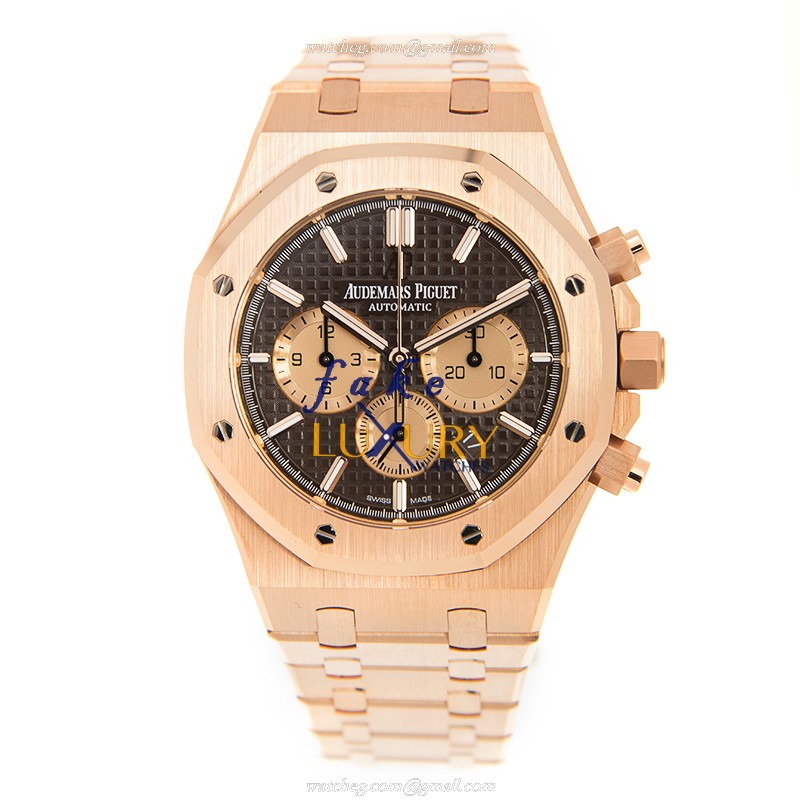 Audemars Piguet 26331OR.OO.1220OR.02 Royal Oak Replica Watch, 41mm 18kt Rose Gold Case, Dark Brown - Image 2