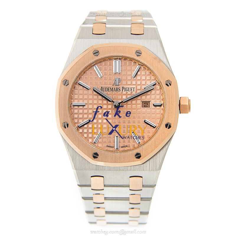 Audemars Piguet Royal Oak 67650SR.OO.1261SR.01 Replica Watch, Quartz, Gold Dial, 18kt Rose Gold & - Image 2