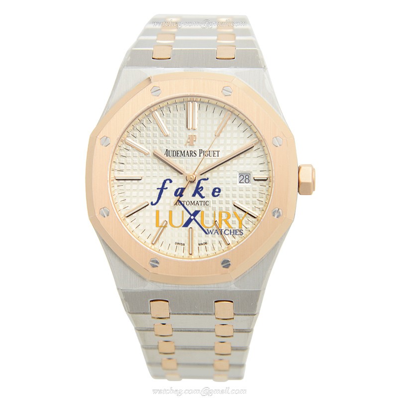 Audemars Piguet 15400SR.OO.1220SR.01 Royal Oak Replica Watch Silver Dial Automatic Rose Gold Steel - Image 2