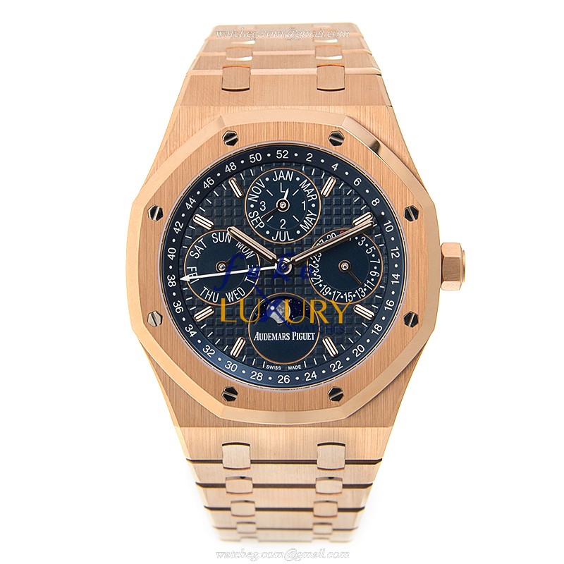 Audemars Piguet Royal Oak 26574OR.OO.1220OR.02 Automatic Blue Dial 18kt Rose Gold Replica Watch - Image 2
