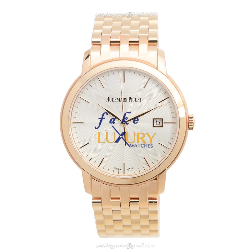 Audemars Piguet Classic 15172OR.OO.1270OR.01 Automatic 18kt Rose Gold Silver Dial Replica Watch - Image 2