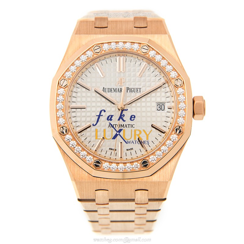 Audemars Piguet 15451OR.ZZ.1256OR.01 Royal Oak 18kt Rose Gold Diamonds Automatic Replica Watch - Image 2
