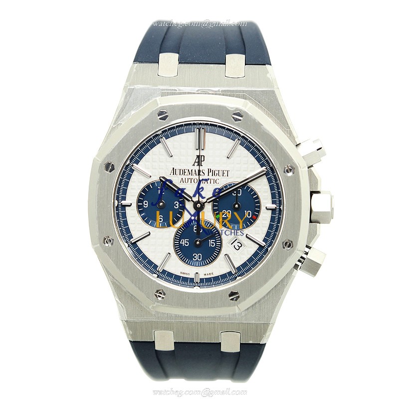 Audemars Piguet 26326ST.OO.D027CA.01 Royal Oak Automatic Silver Dial on Blue Rubber - Image 2