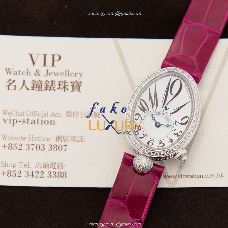 Breguet Reine de Naples 8928BB/5P/944/DD0D | White Gold | Automatic | Red Alligator Strap | Replica - Image 4