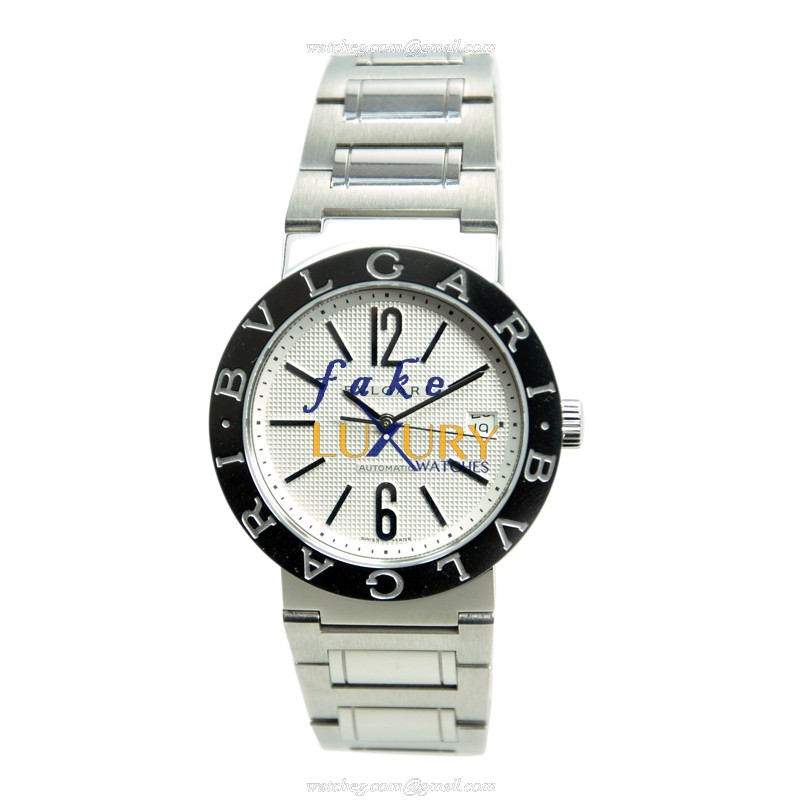 Bulgari 101369 Automatic Stainless Steel White Dial Silver Strap Replica Watch - Image 2
