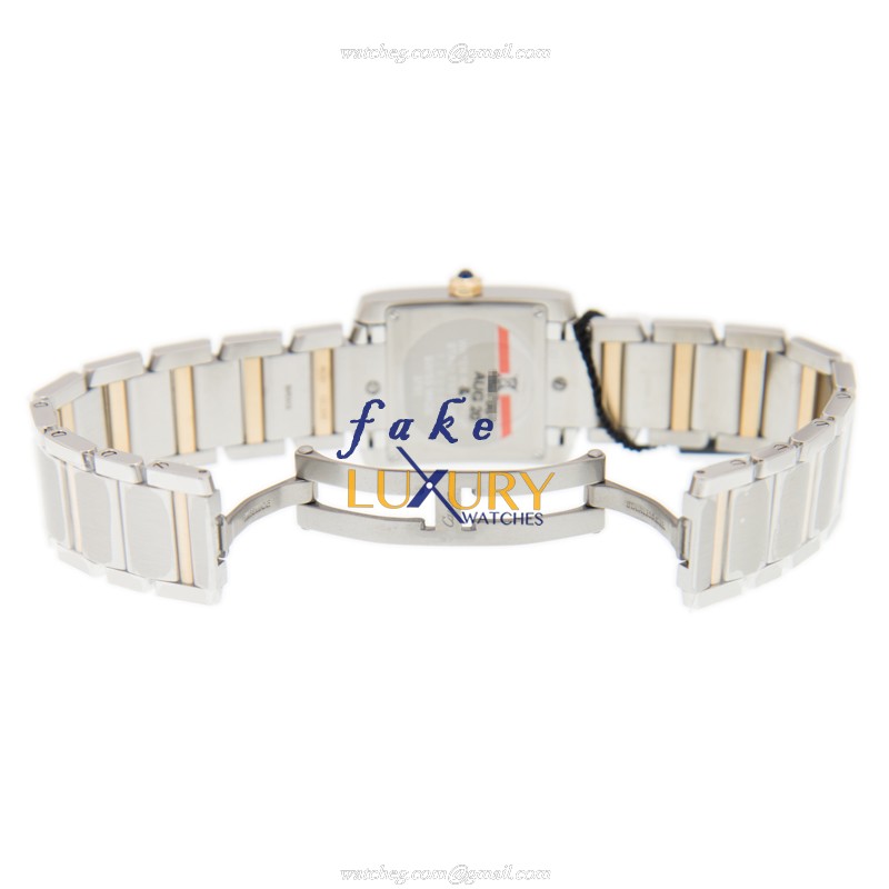 Cartier W2TA0003 Tank Quartz 18kt Gold & Steel Replica Watch - Swiss Movement, 25.05mm Case, Silver - Image 5