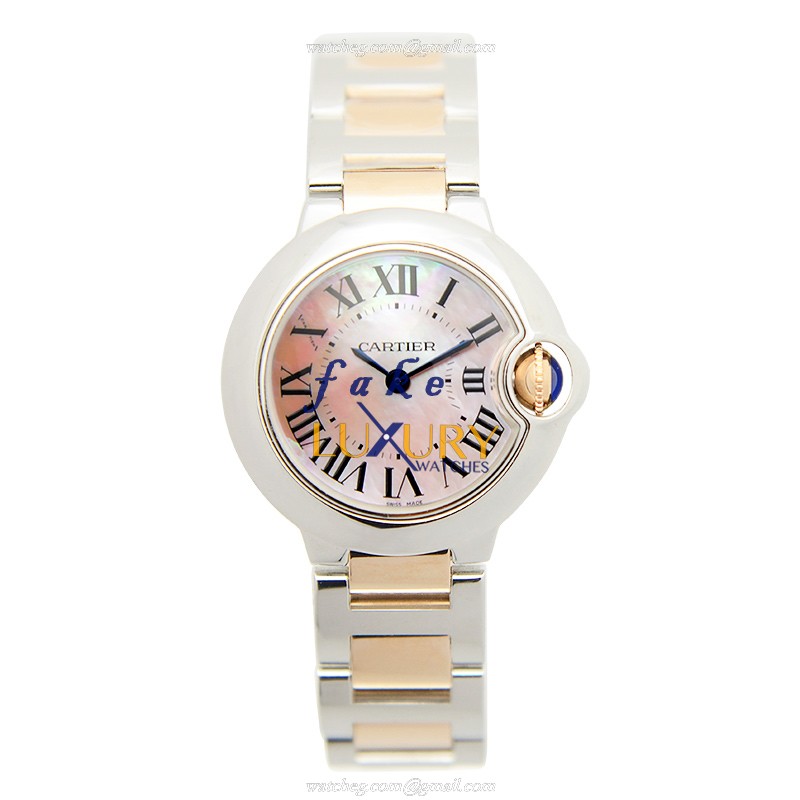 Cartier W2BB0009 Ballon Bleu Quartz 28.5mm 18kt Rose Gold Pink Dial Replica Watch - Image 2