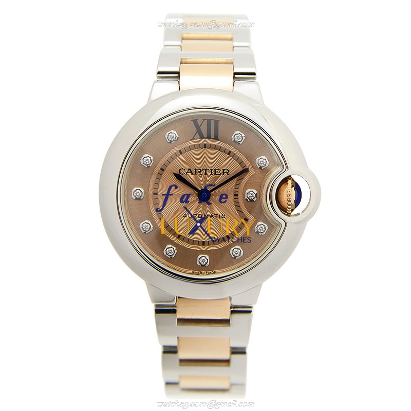 Cartier W3BB0002 BALLON BLEU Automatic Steel Gold & Silver Pink Magic Strap Replica Watch - Image 2