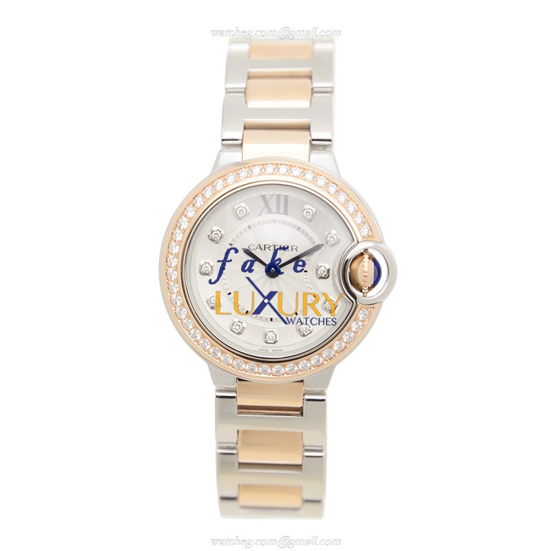 WE902076 - Cartier Ballon Bleu Replica Watch Quartz 18kt Rose Magic Diamond Silver Dial - Image 2