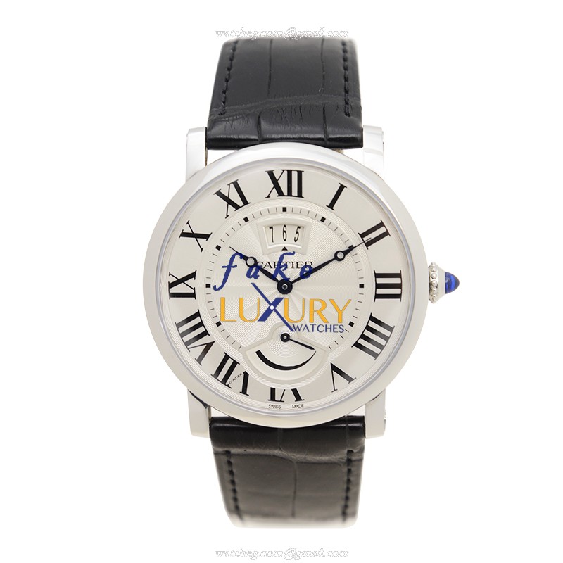 Cartier W1556369 Rotonde De Cartier Replica Watch, Manual Wind, Silver Dial, Steel Case - Image 2