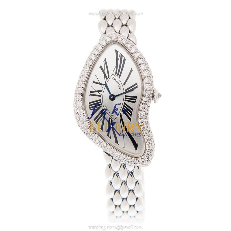 Cartier WL420051 CRASH Replica Watch, Manual Wind, Silver Dial, 18kt White Gold & Diamond Case - Image 2