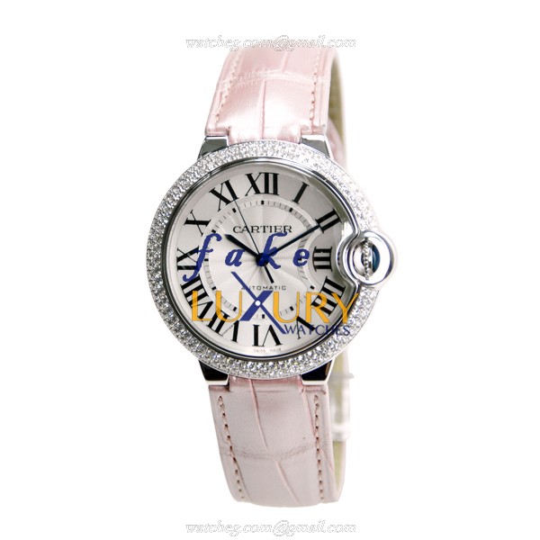 Cartier WE900651 BALLON BLEU Auto 18kt White Gold Diamond Bezel Replica Watch - Image 2