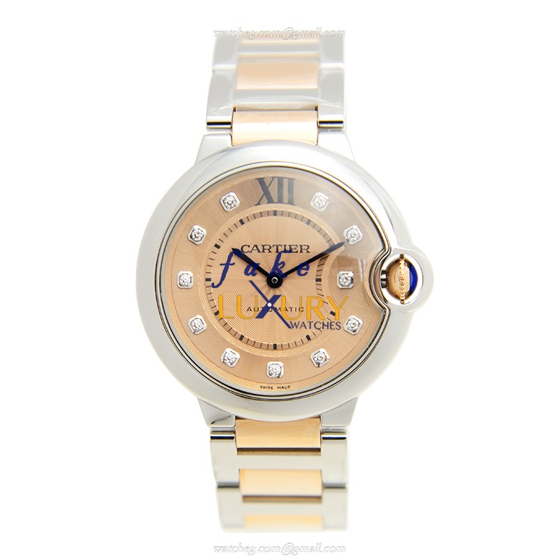 Cartier Ballon Bleu Automatic Replica Watch WE902054 Pink Dial Rose Gold Steel - Image 2