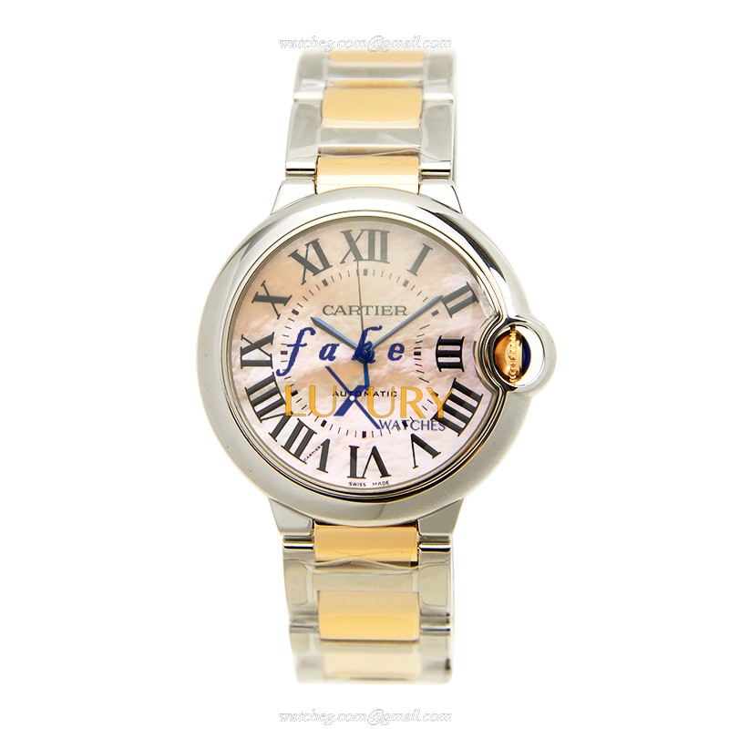 Cartier W6920033 BALLON BLEU Automatic - Pink Dial - 36.6mm Stainless Steel Case - Replica Watch - Image 2