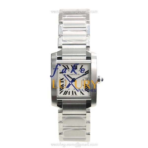 Cartier W51011Q3 TANK Quartz Stainless Steel Silvery Dial 25mm Replica Watch - Image 2
