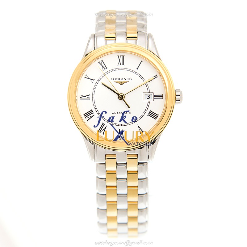 Longines Flagship L4.374.3.21.7 Replica Watch, Automatic Movement, White Dial, Gold PVD Strap - Image 2