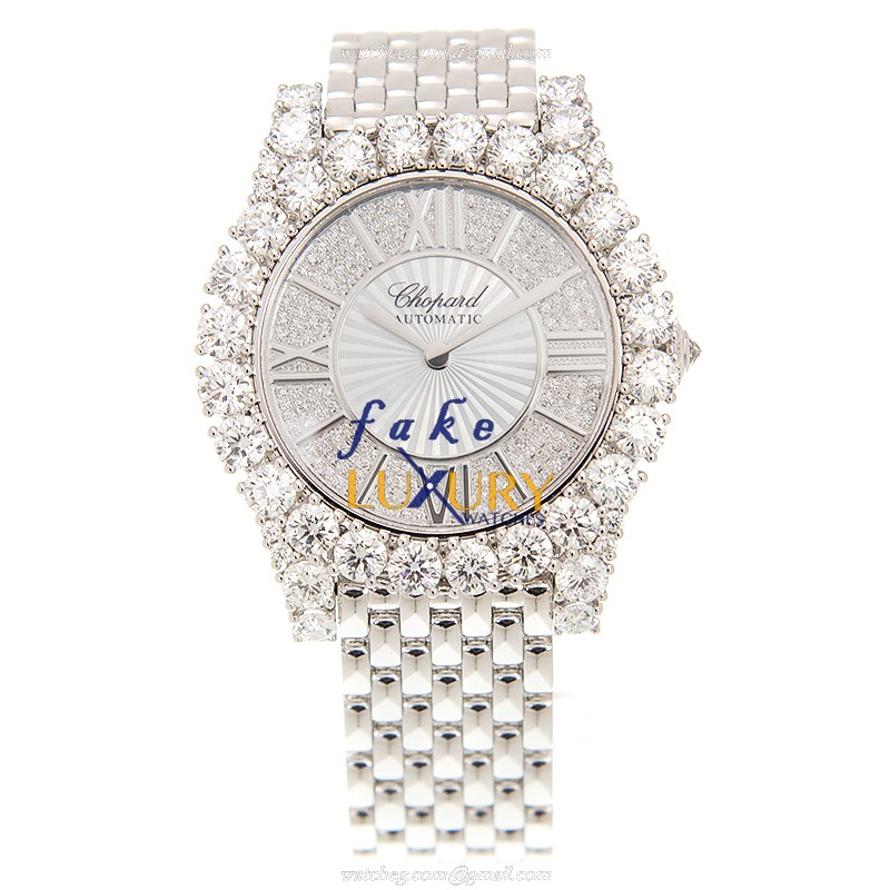 Chopard 109419-1401 WOMEN JEWELRY Auto 18kt White Gold Diamond Replica Watch Silver Dial 35.7mm Case - Image 2