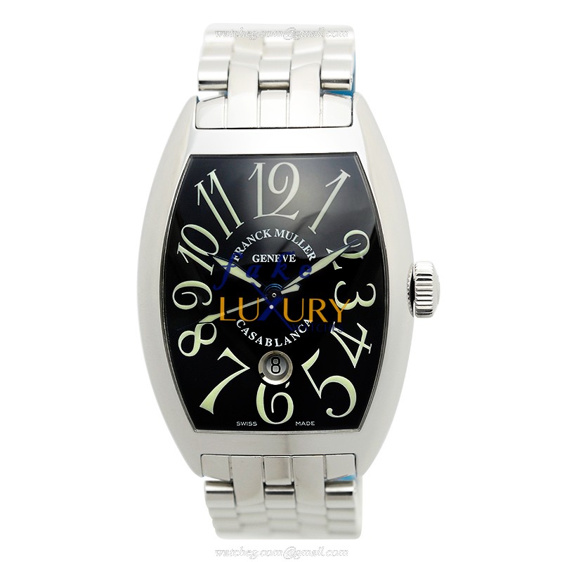 Franck Muller 8880C DT O AC CINTREE CURVEX Automatic Steel Black Dial Silver Strap Replica Watch - Image 2