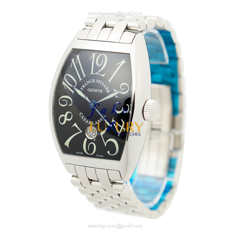 Franck Muller 8880C DT O AC CINTREE CURVEX Automatic Steel Black Dial Silver Strap Replica Watch - Image 3