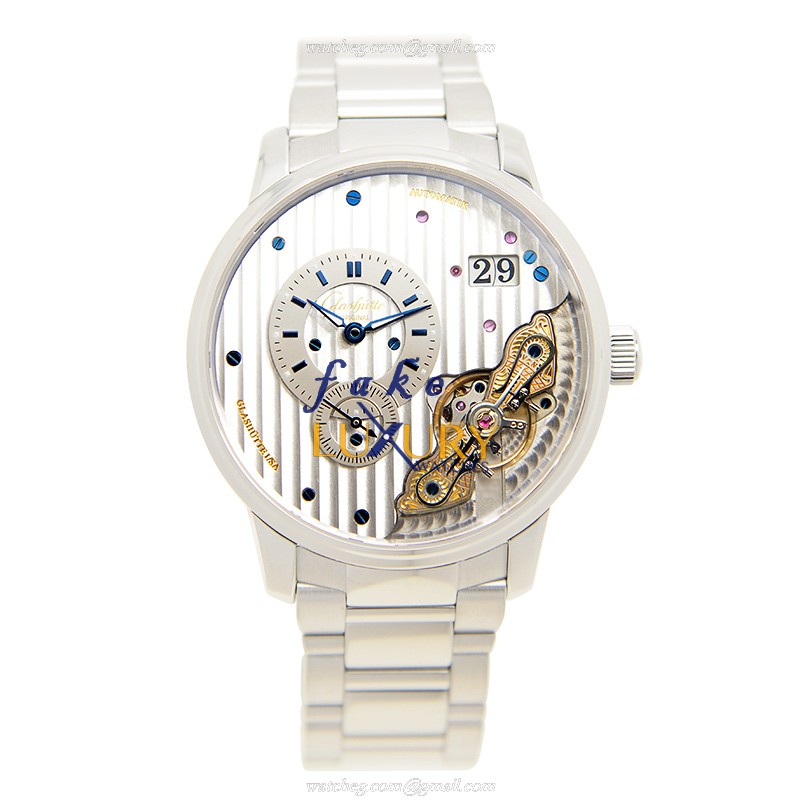 1-91-02-02-02-70 - Glashutte PANO Automatic Replica Watch Silver Dial Stainless Steel - Image 2