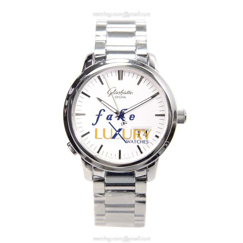 Glashutte 100-03-13-02-14 Senator Panorama Date Replica Watch, Automatic, Silver Dial, Steel - Image 2
